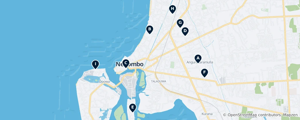 Mapa Religious Heritage of Negombo