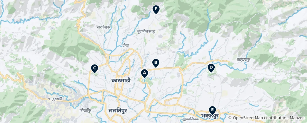 Map of Kathmandu Heritage Highlights