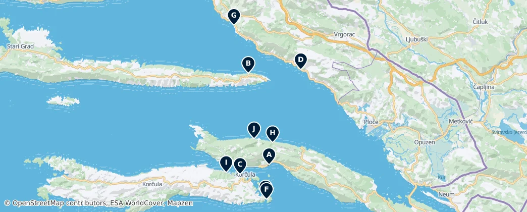 Beaches of the Neretva Channel — Map