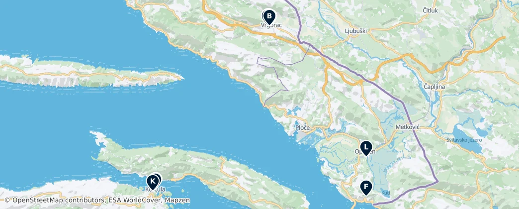 Forts and Towers of the Neretva — Map