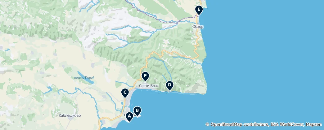 Mapa Historical Treasures and Views