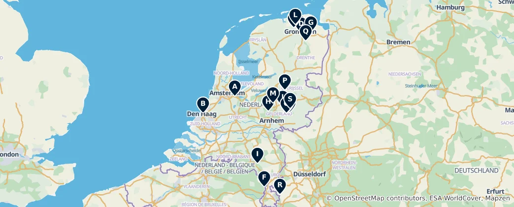 Kaart van Kastelen en Landhuizen