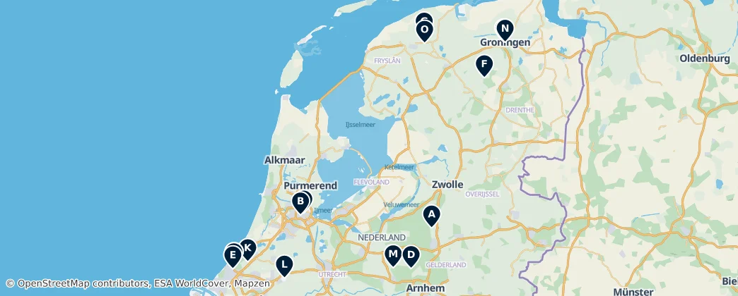 Parks and Gardens of the Netherlands — Map
