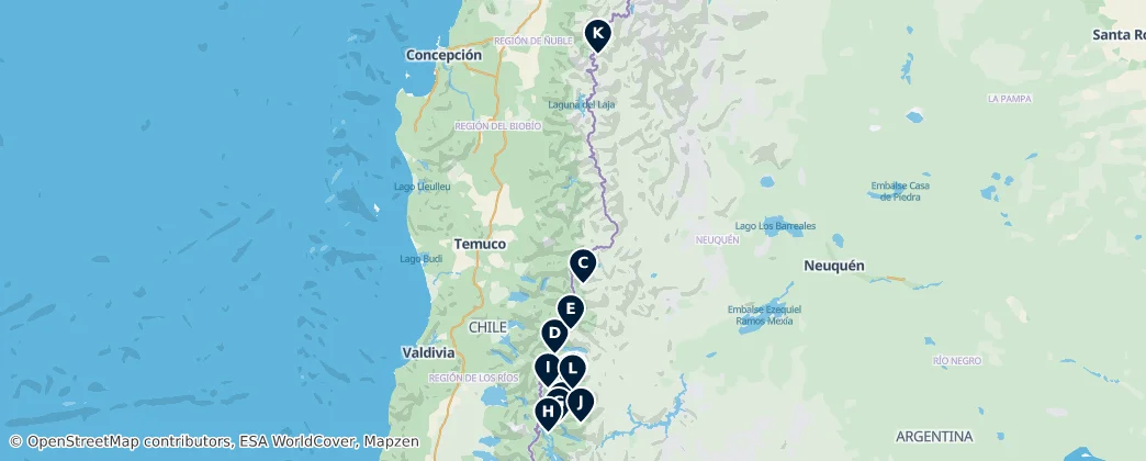 Map of Top Campsites & Nature Parks