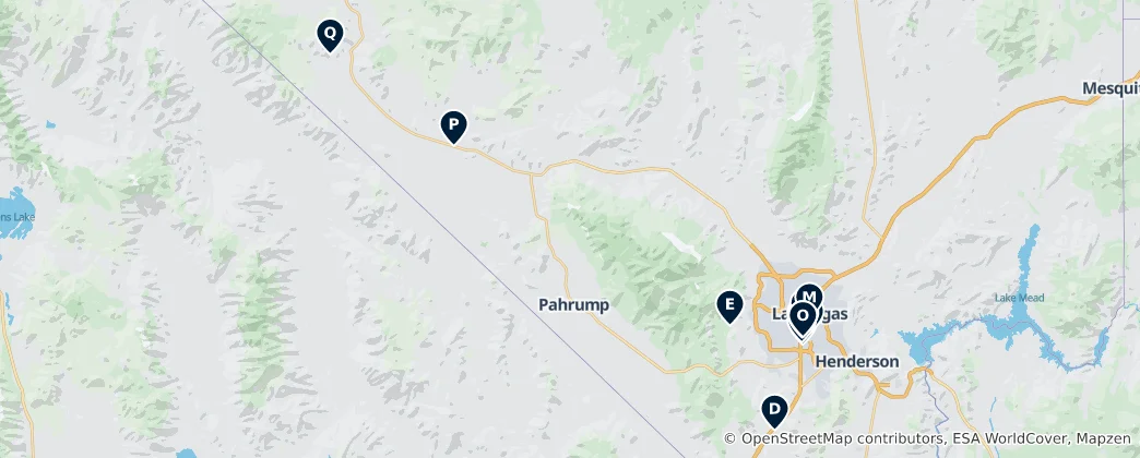Mappa di Nevada's Unmissable Wonders