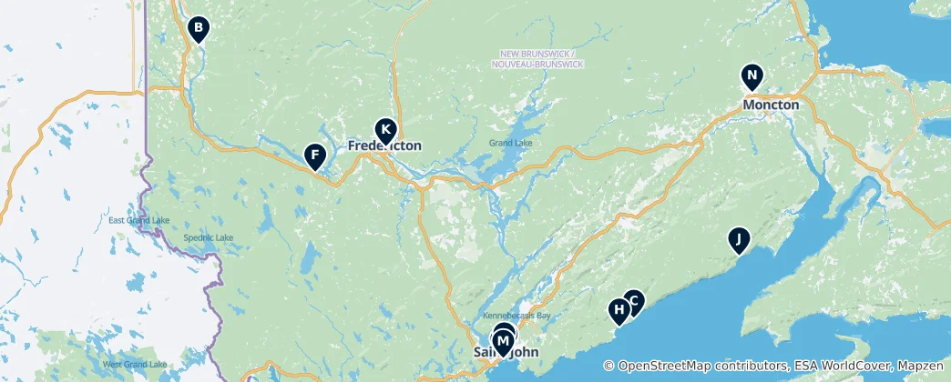 Mappa di New Brunswick Essentials