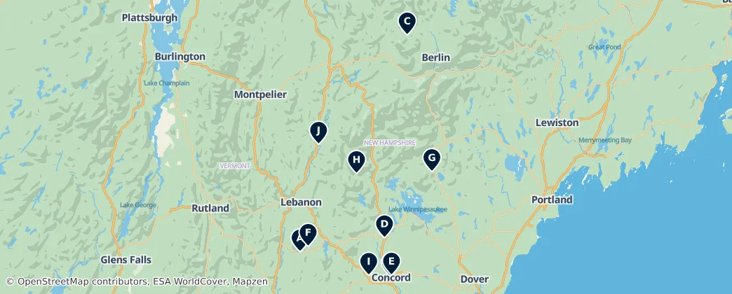 Map of New Hampshire Heritage Sites