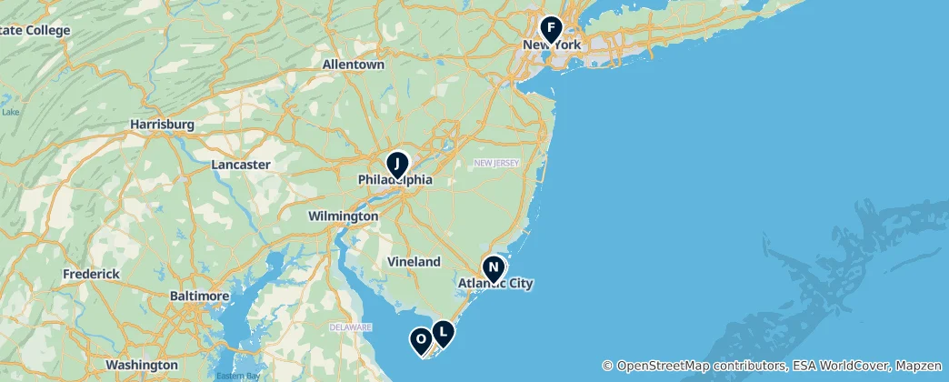 Mappa di New Jersey's Absolute Essentials