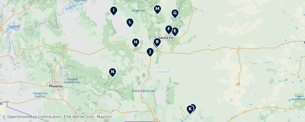 Map of Natural Wonders of New Mexico