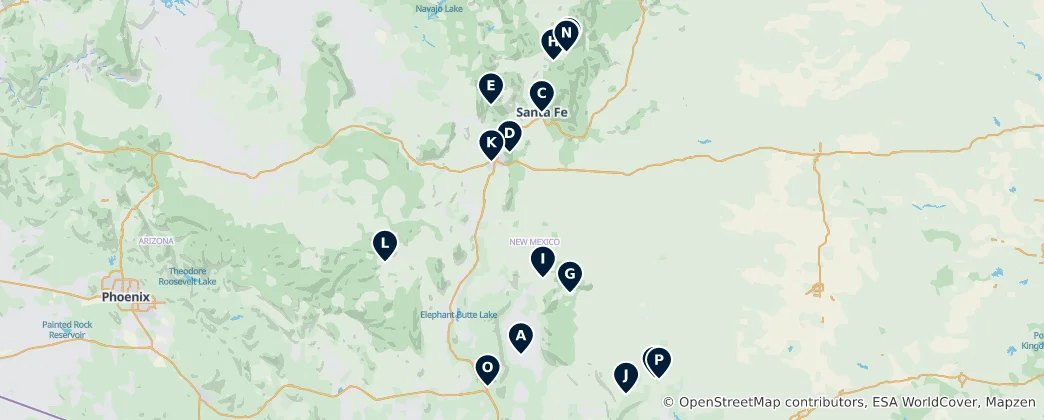 Map of Nature & Recreation in New Mexico
