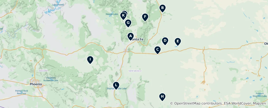 Map of Scenic Lakes and Dams
