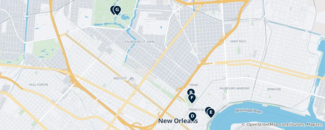 Mapa Parks & Gardens