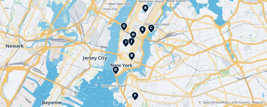 Mappa di Scelta dell'editore: Punti salienti di NYC
