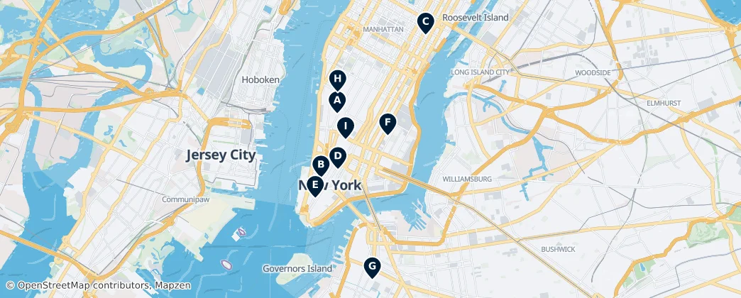 Mappa di I Luoghi Segreti di NYC