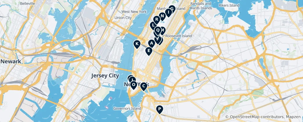Mappa di Architettura Moderna e Icone di NYC