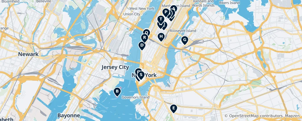 Mapa New York Art & Statues