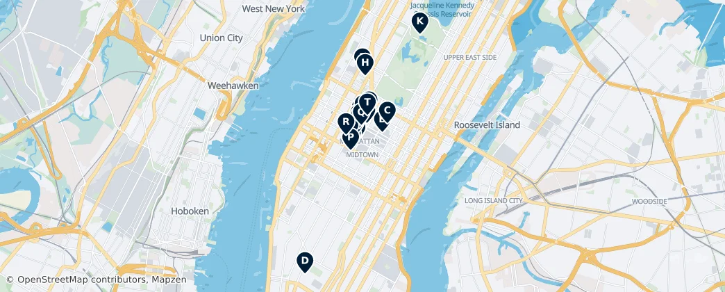 Map of New York Theatre & Cinema
