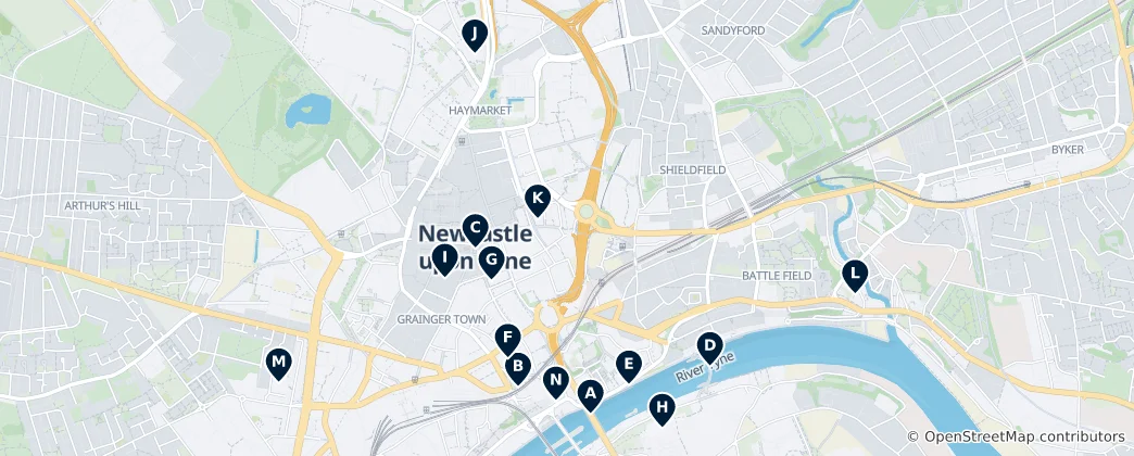 Mapa Newcastle Essentials