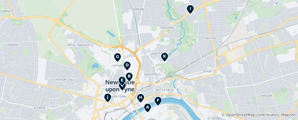 Map of Theatres, Cinemas & Arts
