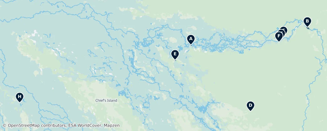 Safari Camps & Campsites — Map