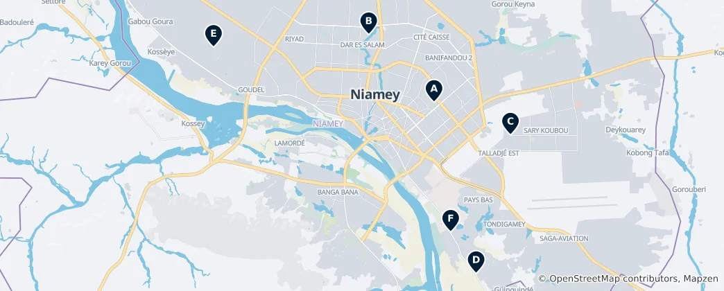 Mapa de Religious Sites in Niamey