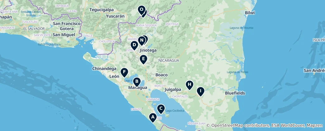 Karte von Nicaragua's Cultural Heritage