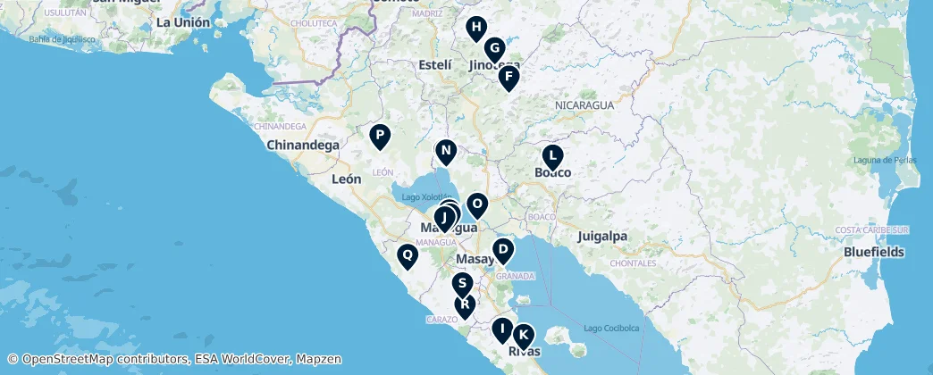 Map of Nicaragua's Sacred Sites