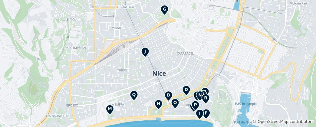 Mapa Co v Nice vidět