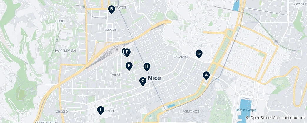Карта Nice Theaters & Cinemas
