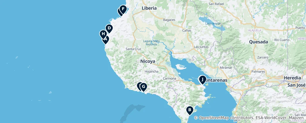 Mapa Stunning Beaches
