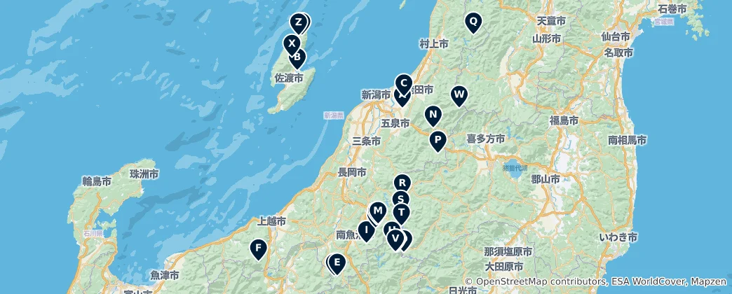 Map of Japan's Water Wonders