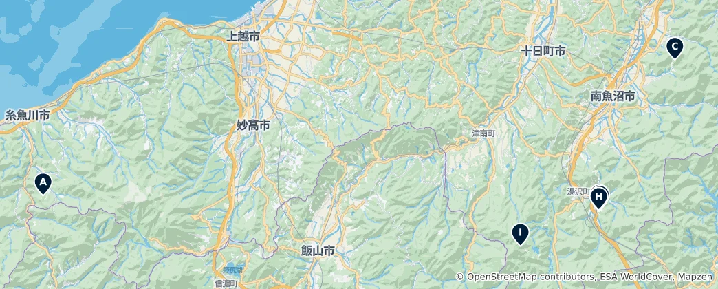 Mapa Winter Sports Destinations