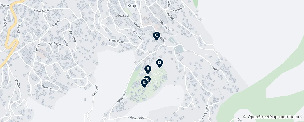 Map of Krujë's Unmissable Treasures