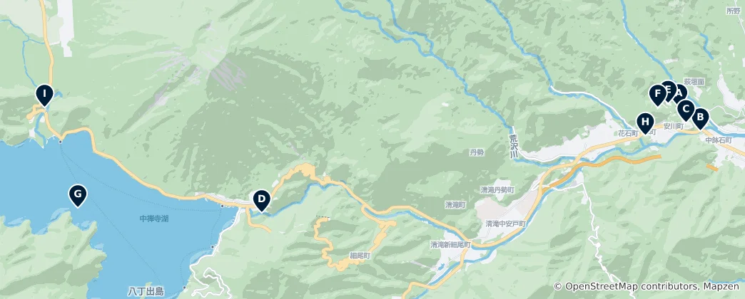 Mapa Nikko's Sacred Treasures and Natural Wonders