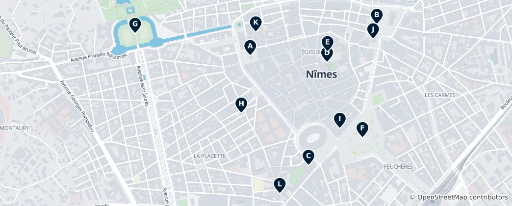 Map of Nîmes: Roman Majesty and Southern Charm