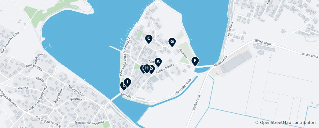 Mapa Historic Sites in Nin
