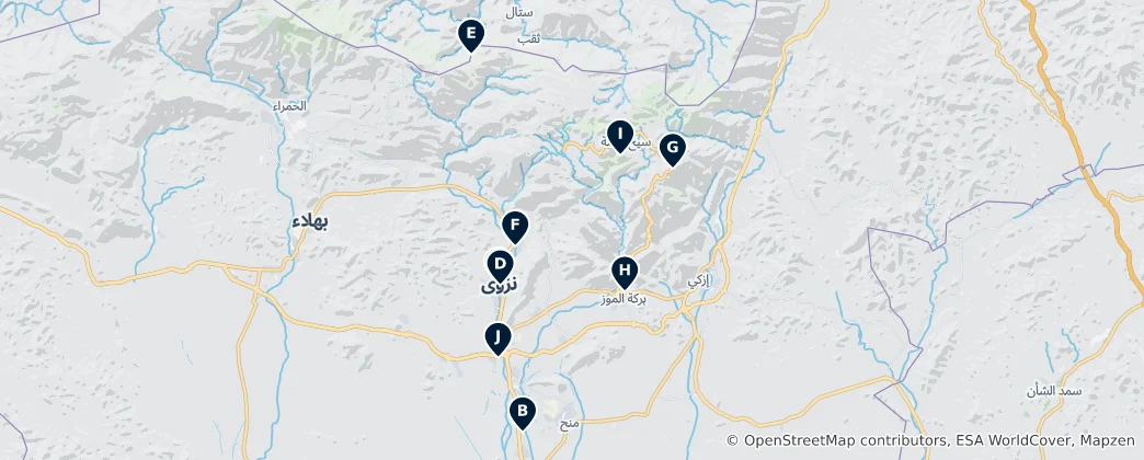 Mappa di Wilayat Nizwa Essentials