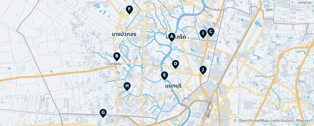 Mapa Nonthaburi Province Essentials