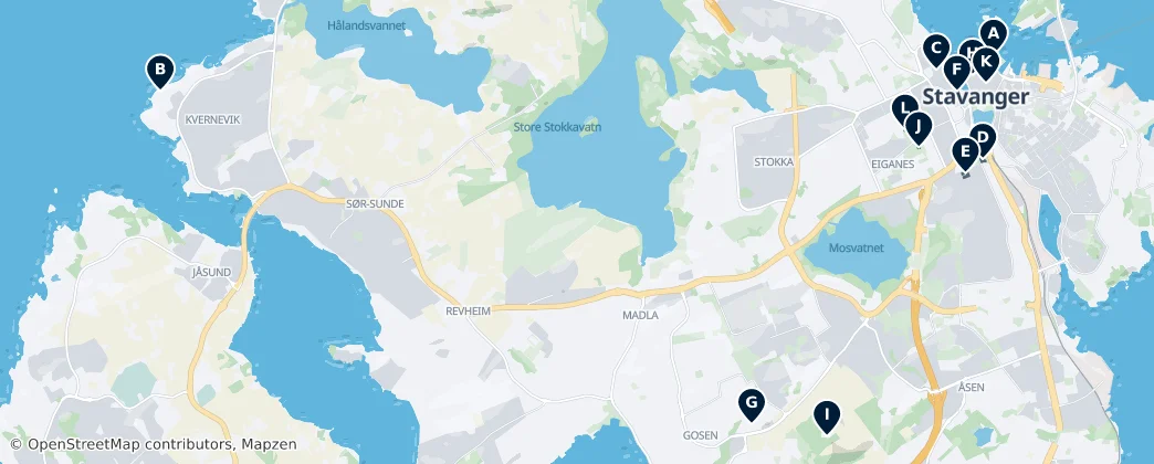 Stavanger's Essential Sights — Map