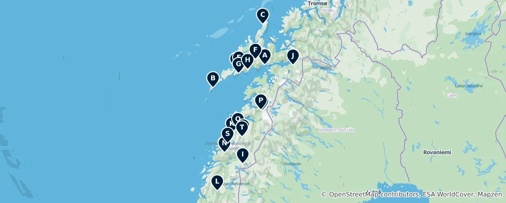 Mappa di Majestic Natural Wonders