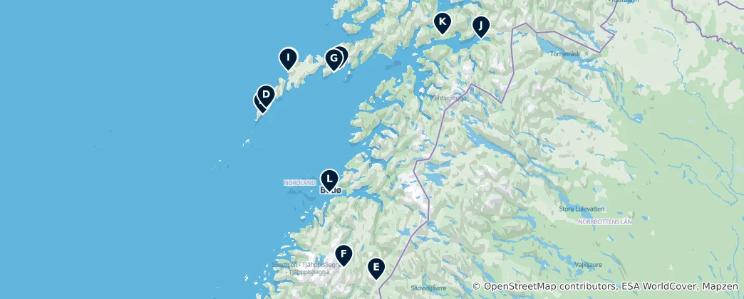 Mappa di Nordland's Absolute Essentials