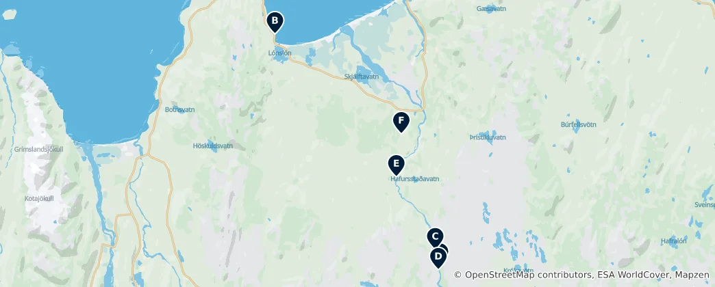 Map of North Iceland Nature Highlights