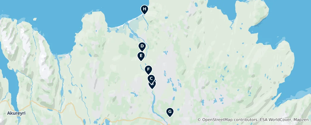 Mapa Northern Iceland Natural Wonders