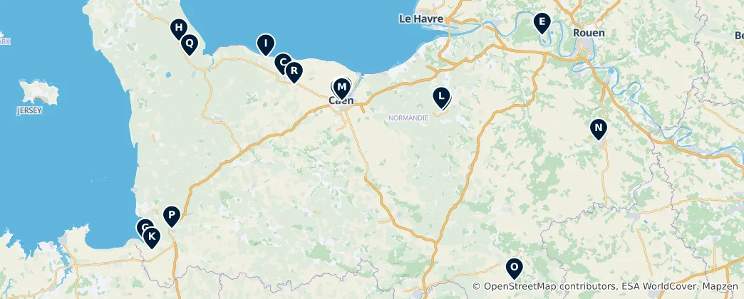 Map of Historic Churches and Abbeys of France