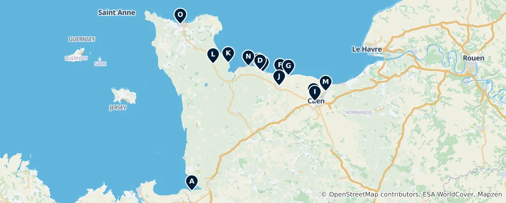 Map of Normandie's Absolute Essentials