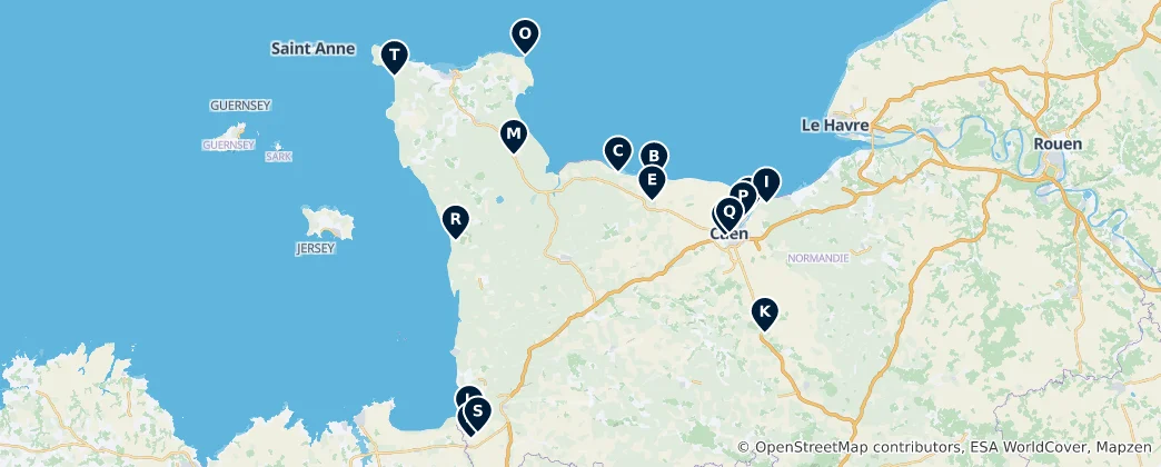 Map of Normandy's Heritage Trail