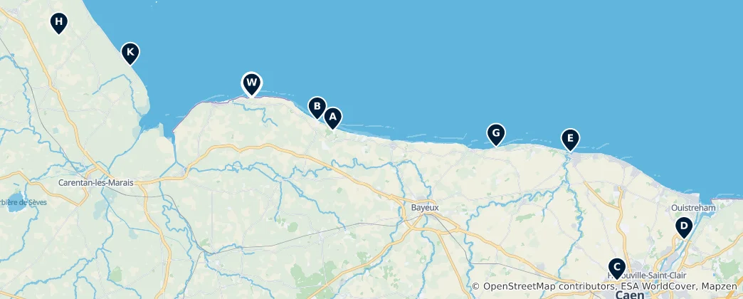 Карта WWII Normandy Sites
