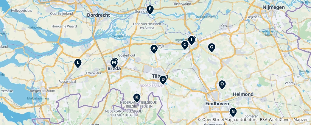 Térkép: Noord-Brabant's Absolute Essentials