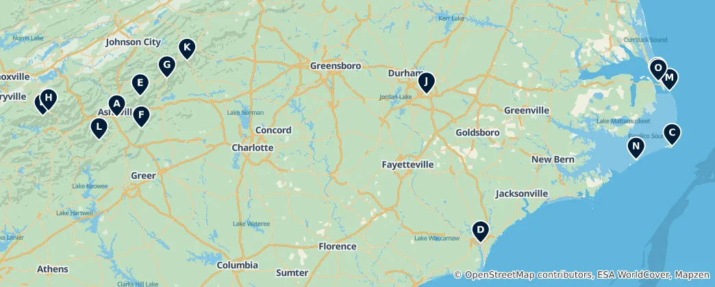 Mappa di North Carolina Essentials