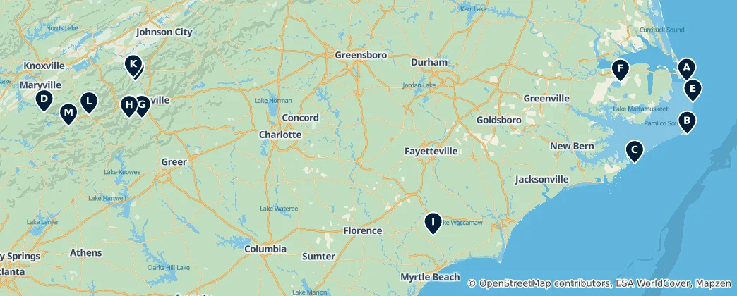 Mappa di Top Campgrounds & RV Parks